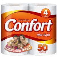 Papel higiénico confort 50 mts 4u