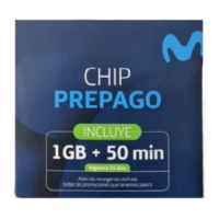Sim Card Movistar 1Gb + 50min.