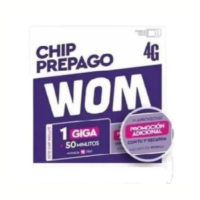 Chip prepago wom 1Gb + 50 minutos