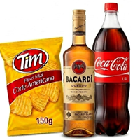 Promo Ron Bacardi Dorado 750 ml. + Coca cola 1.5 lt. +papas tim 150 gr.